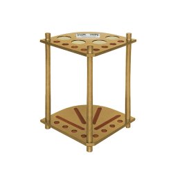 Oak Corner 8 Cue Rack with Drink Wells from Imperial International