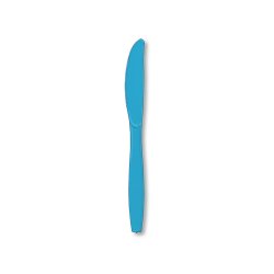 Solid Bermuda Blue Plastic Cutlery Knives - 24 Cnt.