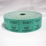 Raffle Roll Tickets, Double W/Coupon, 2000 Tickets Per Roll
