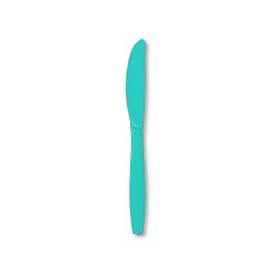 Solid Aqua Plastic Cutlery Knives - 24 Cnt.