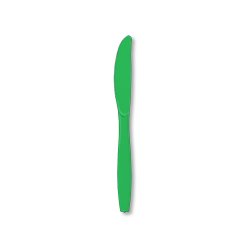 Solid Emerald Green Plastic Cutlery Knives - 24 Cnt.
