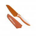 Santoku Knife - Orange 5" Anti-adherent Non-Stick Knife w/ Safety Sheath
