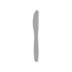 Solid Silver Plastic Cutlery Knives - 24 Cnt.