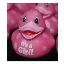 It's a Girl Mini Pink Polka Dot Rubber Duckies Rubber Duckies - 24p
