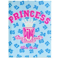 Princess Diva "Girls Rule" 3 Ring Binder with Accessory Pouch