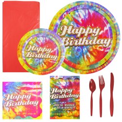 Happy Birthday Party Kit - Tie Dye Theme