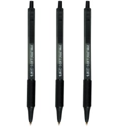Bic Soft Feel Retractable Pens - 3 Pack
