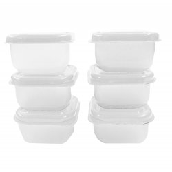 Baby Food Storage Containers 6 Pack White