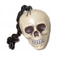Hanging Shrunken Skull with Black Chain - Halloween Decoration