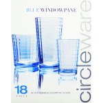 Circleware Windowpane Glassware Set 18pcs - Blue
