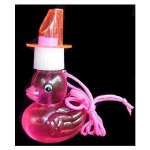 12 Plastic Bubble Filled Ducky Whistle Necklaces
