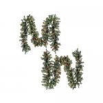 Bethlehem Lights 18-Foot Pre-Lit Indoor/Outdoor Frosted Garland Multicolor Lights Real Pine Cones
