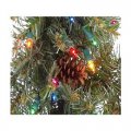 Bethlehem Lights 18-Foot Pre-Lit Indoor/Outdoor Garland Multicolor Lights Real Pine Cones