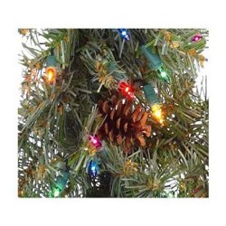 Bethlehem Lights 18-Foot Pre-Lit Indoor/Outdoor Garland Multicolor Lights Real Pine Cones