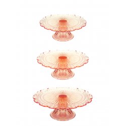 Circleware Maison 3pc Footed Cake Tray - Rose