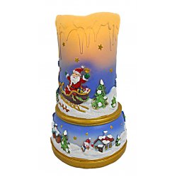 Avon Flameless Pillar with Santa Scene