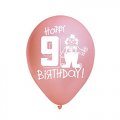 Happy 9th Birthday Assorted 12"in. Pastel Balloons - 6pk