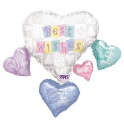 Supershape Wedding Hearts Foil Balloon - 33" x 30" Mylar