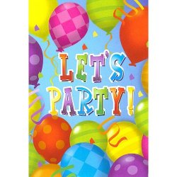 Lets Party Balloon Themed Party Invitations w/ Envelopes - 8 cnt.