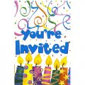 "You're Invited" Birthday Party Invitations w/ Envelopes - 8cnt.