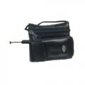 Black Leather Neck Purse w/ Cell Phone Case