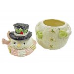 Glitter Ceramic Snowman Cookie Jar