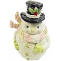 Glitter Ceramic Snowman Cookie Jar