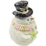 Glitter Ceramic Snowman Cookie Jar