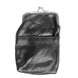 Classic Leather Cigarette Purse with Lighter Holder (Black) (For Kings And 100's)