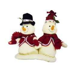 Dancing Winter Plush Snowmen