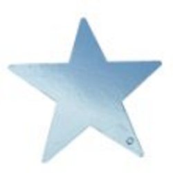 Silver Star 12" Cutout - 1 Dozen Silver Foil Cardboard Star Cutouts