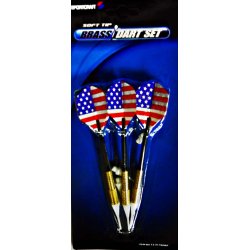Sportcraft Soft Tip Brass Dart Set - American Flag Flights Dart Set