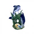 Two Playful Dolphins and Two Fish Porcelain Figurine - 10227