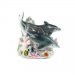 Dolphins Racing Fish Through Coral Porcelain Figurines - 11396
