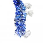 Blue and Silver 15'ft. Tinsel and Snowflake Garland