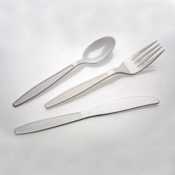 Party Cutlery Set in White - 24 pc