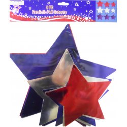 Red White and Blue Foil Stars - 9 pc set
