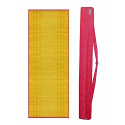 Straw Mat w/ Fuchsia Cover