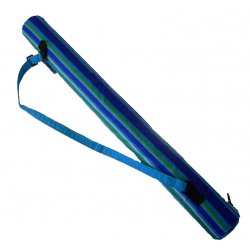 Blue Striped Straw Mat with Cover