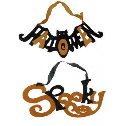 Halloween Decorations - Orange and Black Sparkle Foam Wall Signs - 2pc.