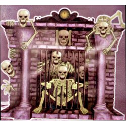Skeletons in Fireplace - Create a Scene Halloween Decor