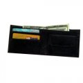 Genuine Leather Black Bi-Fold Wallet