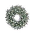 Holiday Wreath - Frosted 24" Pre-Lit Christmas Wreath, Clear Lights