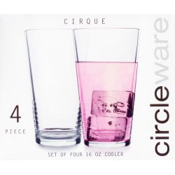 Circleware CIRQUE Four Piece 16oz. Cooler Glass Set