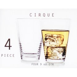 Circleware CIRQUE Four Piece 9 oz. OTR Glass Set