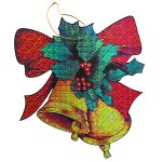 Laser Christmas Decorations - 2pc. (Mistletoe Bells and Wrapped Gift)