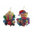 Laser Christmas Decorations - 2pc. (Candle and Teddy)