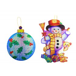 Laser Christmas Decorations - 2pc. (Snowman and Ornament)