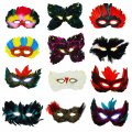 Mardi Gras Feather Masks - 12 pack