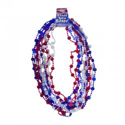 USA Patriotic Red, White and Blue Peace Necklace_12 pack